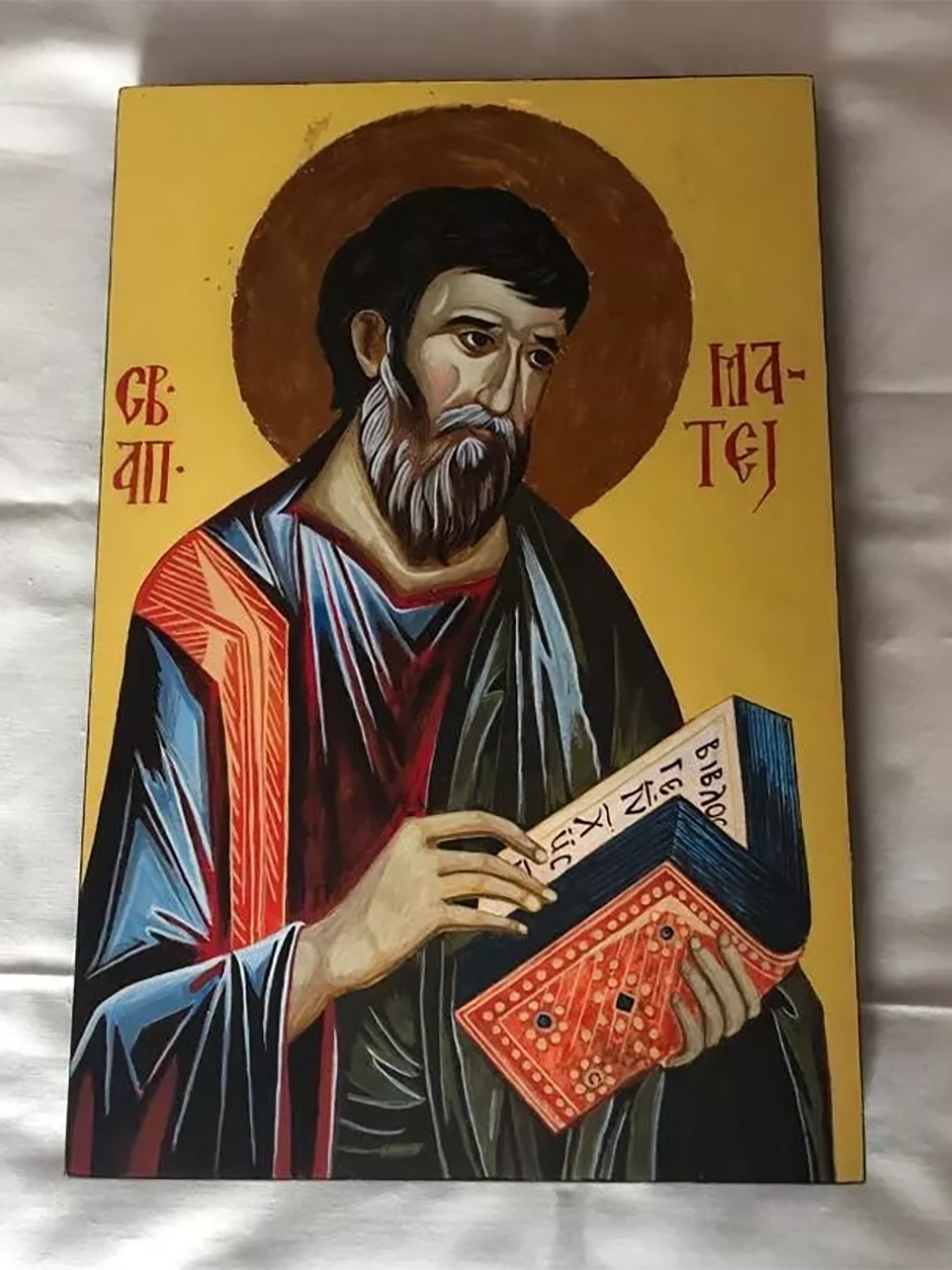 Saint Matthew - Hand-Painted Greek Orthodox Icon
