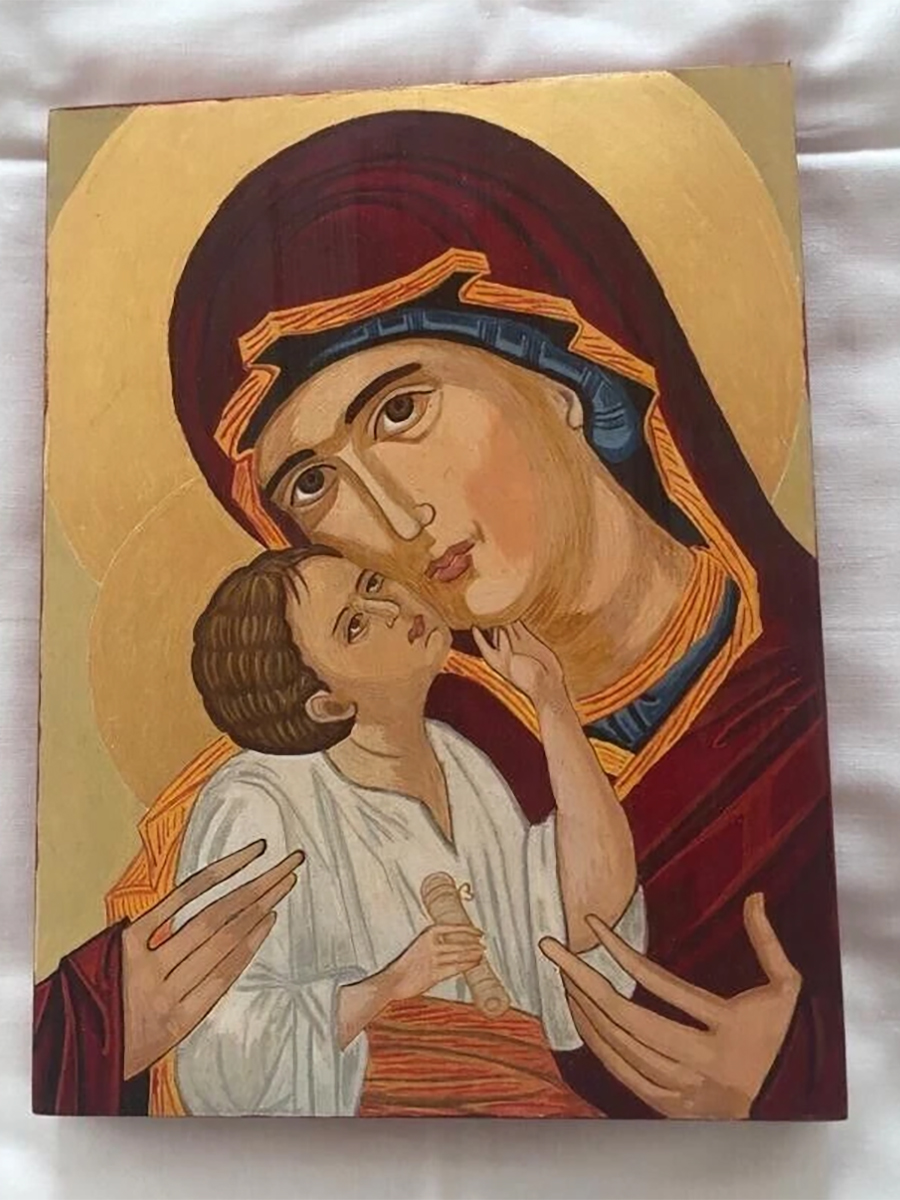 Mary (Panagia Glykofilousa) - Hand-Painted Greek Orthodox Icon
