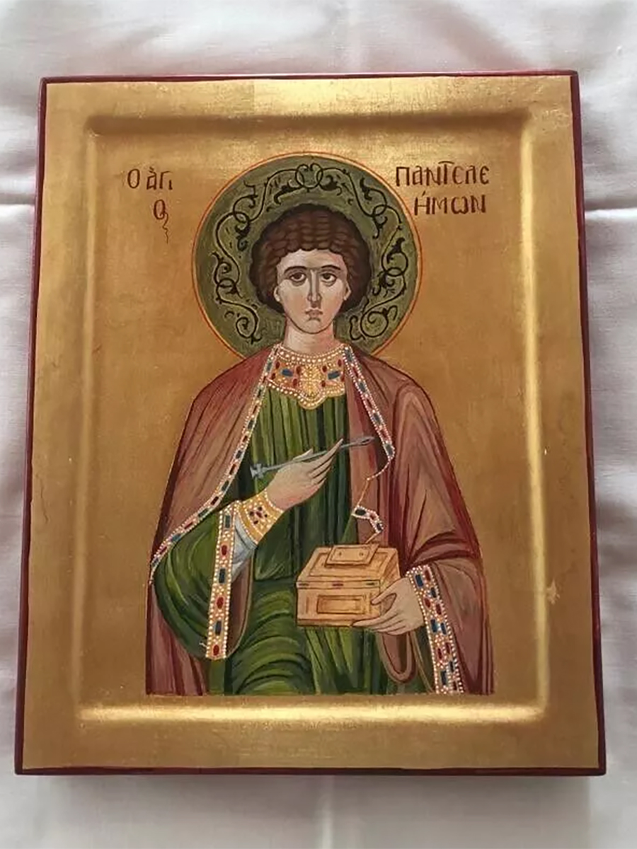 Saint Panteleimon - Hand-Painted Greek Orthodox Icon