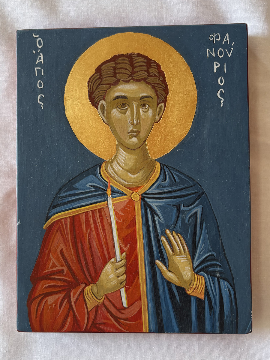 Saint Phanourios - Hand-Painted Greek Orthodox Icon