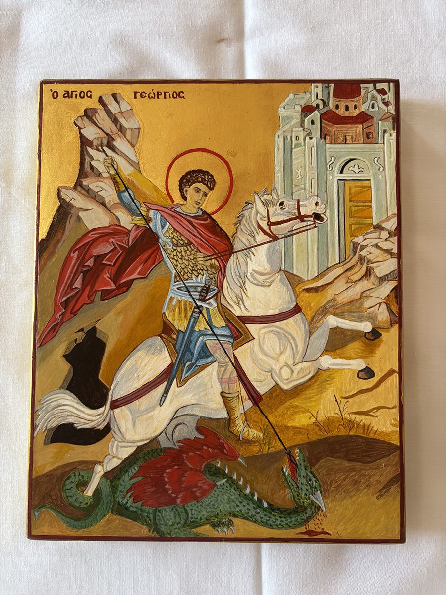 Saint George - Hand-Painted Greek Orthodox Icon